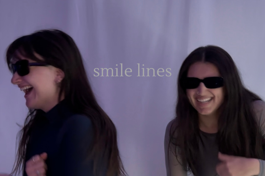 two girls laughing, smile lines