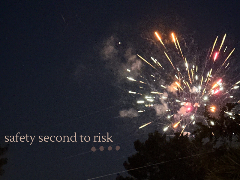 firework in the night sky, safety