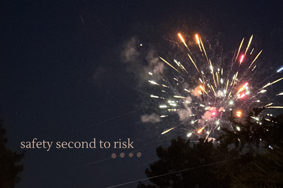 firework in the night sky, safety